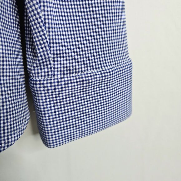 Men's MIZZEN & MAIN Button Up Down Shirt BLUE & WHITE Check size XL Trim Fit - Picture 4 of 7